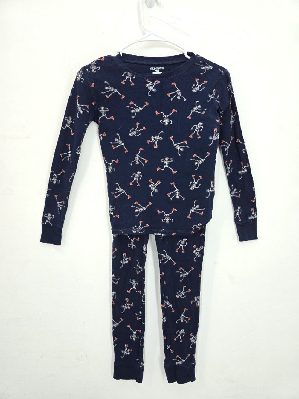 OLd Navy Dancing Skeleton Halloween Pajama Set Kids Size Large